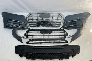 Бампер передний (всборе) AUDI Q5 (2018-20), (), (Новая запчасть. Неоригинал высокого качества)